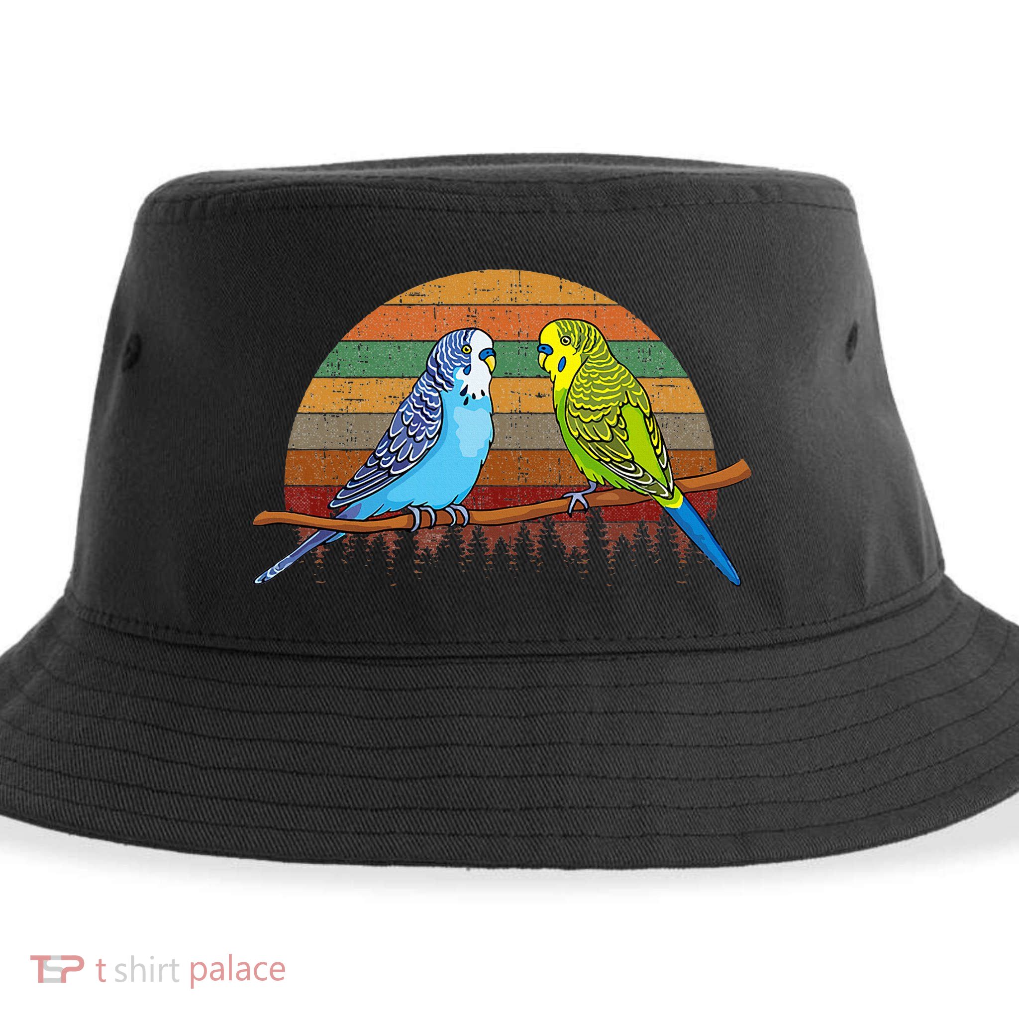 Parakeet Retro Budgies Parakeet Sustainable Bucket Hat