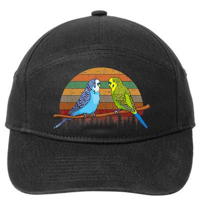 Parakeet Retro Budgies Parakeet 7-Panel Snapback Hat