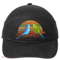 Parakeet Retro Budgies Parakeet 7-Panel Snapback Hat