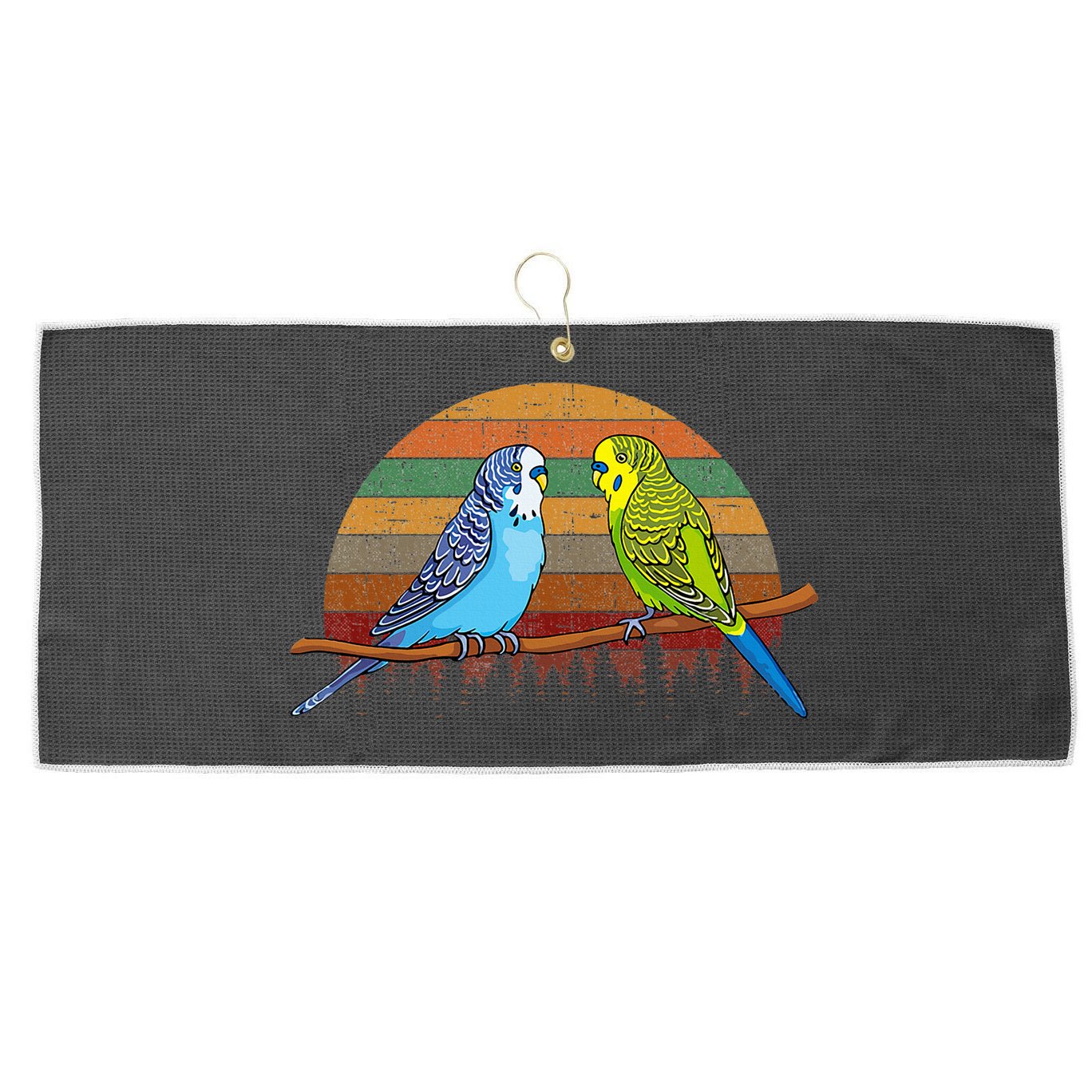 Parakeet Retro Budgies Parakeet Large Microfiber Waffle Golf Towel