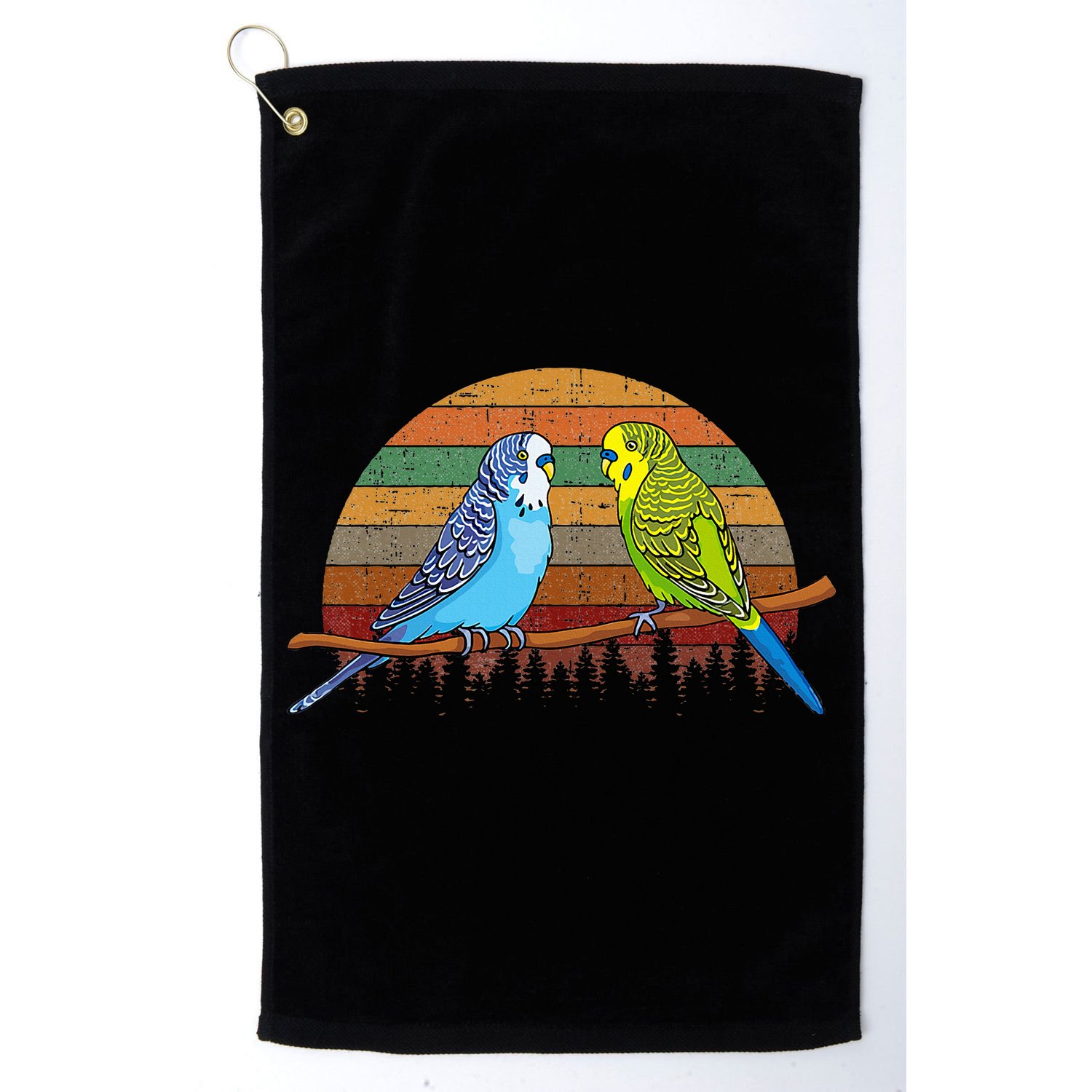 Parakeet Retro Budgies Parakeet Golf Towel