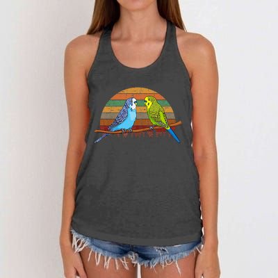 Parakeet Retro Budgies Parakeet Women's Knotted Racerback Tank