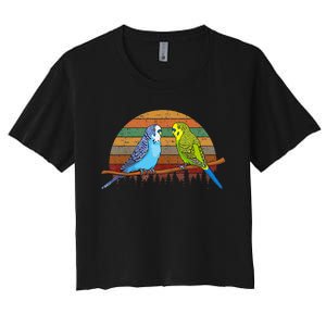 Parakeet Retro Budgies Parakeet Women's Crop Top Tee