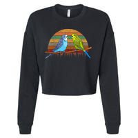 Parakeet Retro Budgies Parakeet Cropped Pullover Crew