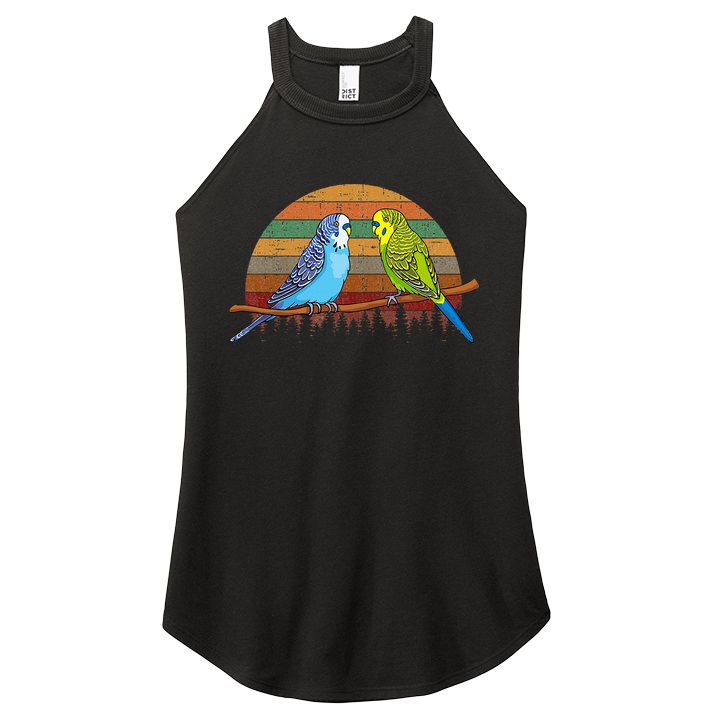 Parakeet Retro Budgies Parakeet Women's Perfect Tri Rocker Tank