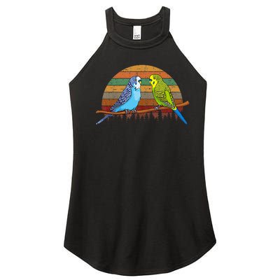 Parakeet Retro Budgies Parakeet Women’s Perfect Tri Rocker Tank