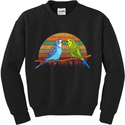 Parakeet Retro Budgies Parakeet Kids Sweatshirt