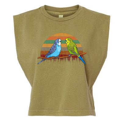 Parakeet Retro Budgies Parakeet Garment-Dyed Women's Muscle Tee