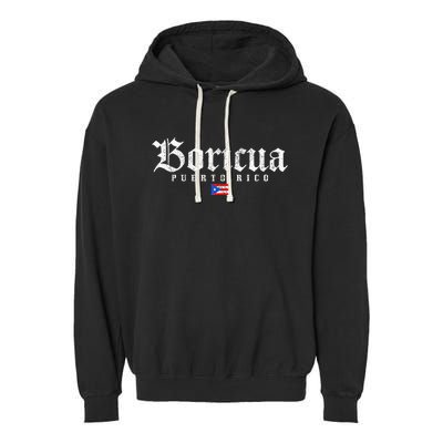 Puerto Rico Boricua Vintage Puerto Rican Flag Pride Garment-Dyed Fleece Hoodie