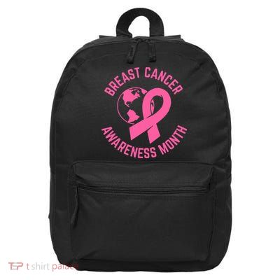 Pink Ribbon Breast Cancer Awareness Month Gift 16 in Basic Backpack