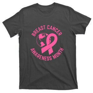 Pink Ribbon Breast Cancer Awareness Month Gift T-Shirt