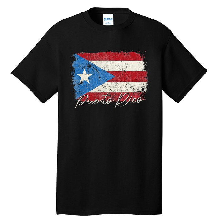 Puerto Rico Boricua Vintage Puerto Rican Flag Pride Tall T-Shirt