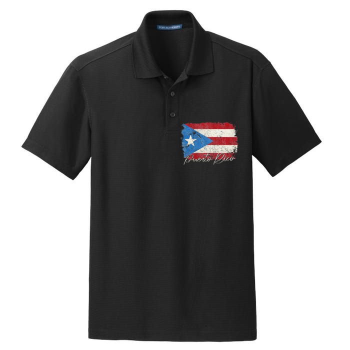 Puerto Rico Boricua Vintage Puerto Rican Flag Pride Dry Zone Grid Polo