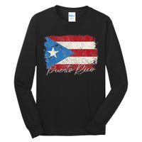 Puerto Rico Boricua Vintage Puerto Rican Flag Pride Tall Long Sleeve T-Shirt