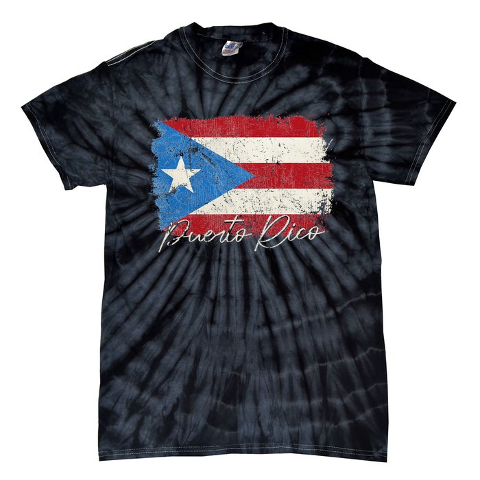 Puerto Rico Boricua Vintage Puerto Rican Flag Pride Tie-Dye T-Shirt