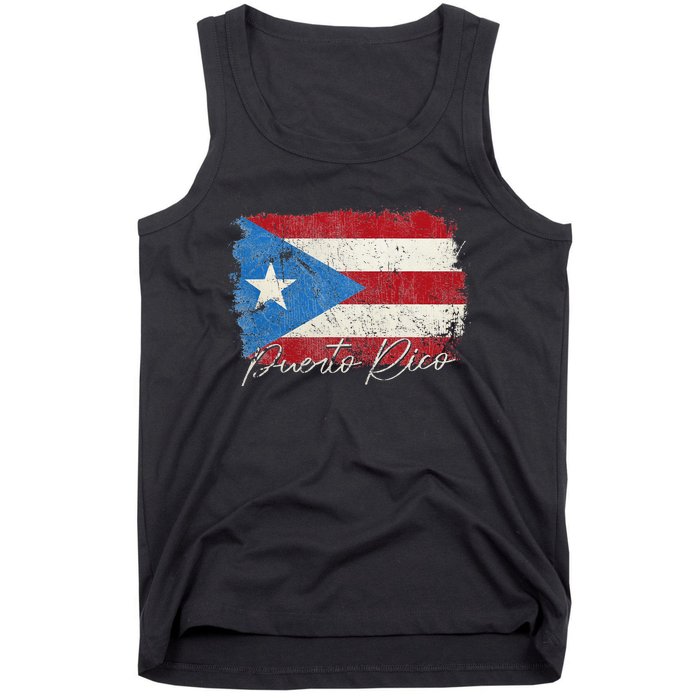 Puerto Rico Boricua Vintage Puerto Rican Flag Pride Tank Top