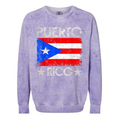 Puerto Rican Baseball Player Puerto Rico Flag Baseball Colorblast Crewneck Sweatshirt