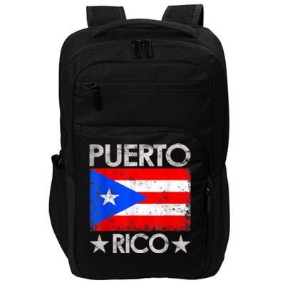 Puerto Rican Baseball Player Puerto Rico Flag Baseball Impact Tech Backpack