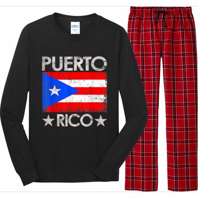 Puerto Rican Baseball Player Puerto Rico Flag Baseball Long Sleeve Pajama Set