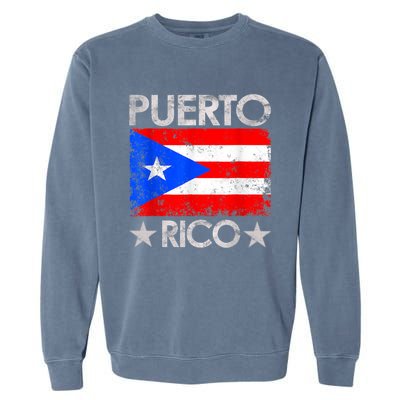 Puerto Rican Baseball Player Puerto Rico Flag Baseball Garment-Dyed Sweatshirt