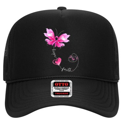 Pink Ribbon Butterfly Breast Cancer Awareness Trucker Hat