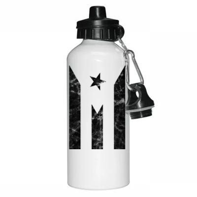 Puerto Rico Black Flag Puerto Rican Pride Independent Gift Aluminum Water Bottle