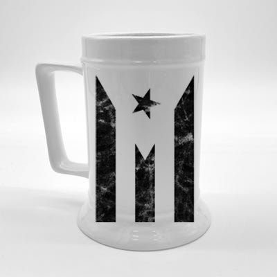 Puerto Rico Black Flag Puerto Rican Pride Independent Gift Beer Stein