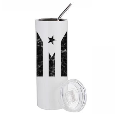 Puerto Rico Black Flag Puerto Rican Pride Independent Gift Stainless Steel Tumbler