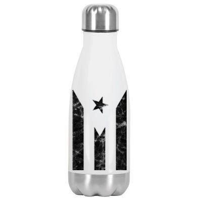 Puerto Rico Black Flag Puerto Rican Pride Independent Gift Stainless Steel Insulated Water Bottle