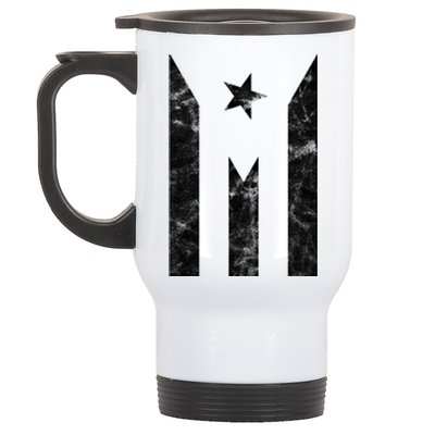 Puerto Rico Black Flag Puerto Rican Pride Independent Gift Stainless Steel Travel Mug