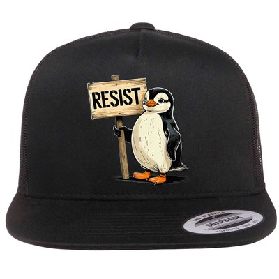 Penguin Resist Cool Penguins Resist Flat Bill Trucker Hat