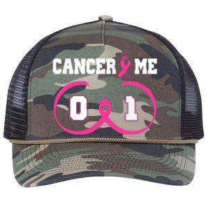 Pink Ribbon Cancer 0 Me 1 Funny Breast Cancer Awareness Survivor Gift Retro Rope Trucker Hat Cap