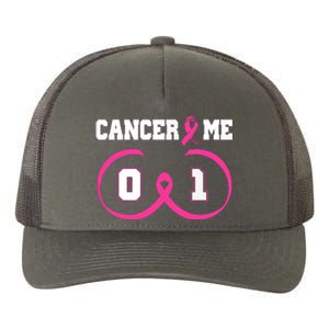 Pink Ribbon Cancer 0 Me 1 Funny Breast Cancer Awareness Survivor Gift Yupoong Adult 5-Panel Trucker Hat