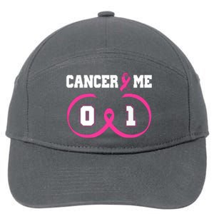 Pink Ribbon Cancer 0 Me 1 Funny Breast Cancer Awareness Survivor Gift 7-Panel Snapback Hat