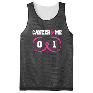 Pink Ribbon Cancer 0 Me 1 Funny Breast Cancer Awareness Survivor Gift Mesh Reversible Basketball Jersey Tank