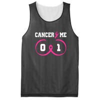 Pink Ribbon Cancer 0 Me 1 Funny Breast Cancer Awareness Survivor Gift Mesh Reversible Basketball Jersey Tank