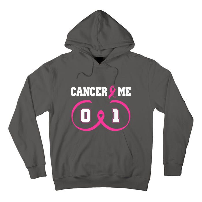 Pink Ribbon Cancer 0 Me 1 Funny Breast Cancer Awareness Survivor Gift Tall Hoodie