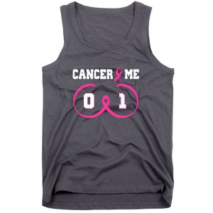 Pink Ribbon Cancer 0 Me 1 Funny Breast Cancer Awareness Survivor Gift Tank Top