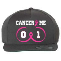 Pink Ribbon Cancer 0 Me 1 Funny Breast Cancer Awareness Survivor Gift Wool Snapback Cap