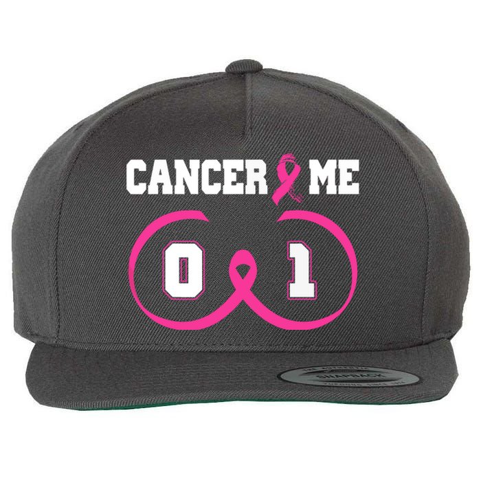 Pink Ribbon Cancer 0 Me 1 Funny Breast Cancer Awareness Survivor Gift Wool Snapback Cap