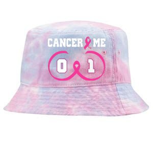 Pink Ribbon Cancer 0 Me 1 Funny Breast Cancer Awareness Survivor Gift Tie-Dyed Bucket Hat