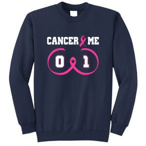 Pink Ribbon Cancer 0 Me 1 Funny Breast Cancer Awareness Survivor Gift Sweatshirt