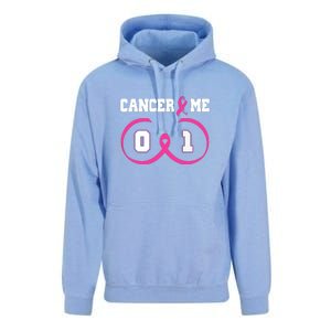 Pink Ribbon Cancer 0 Me 1 Funny Breast Cancer Awareness Survivor Gift Unisex Surf Hoodie