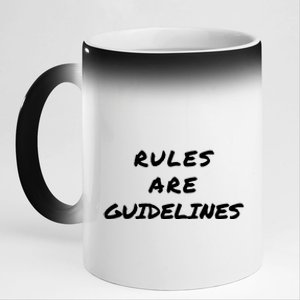 Punk Rock Concert Rules Are Guidelines Letter Print Graphic Meaningful Gift 11oz Black Color Changing Mug