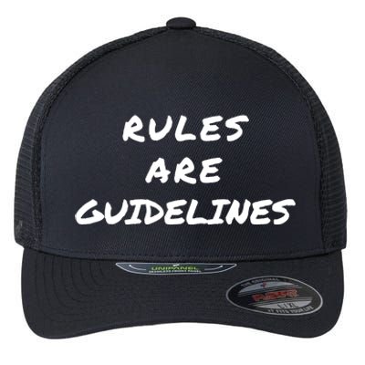 Punk Rock Concert Rules Are Guidelines Letter Print Graphic Meaningful Gift Flexfit Unipanel Trucker Cap