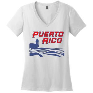 Puerto Rico Clasico Mundial Beisbol Diseo Para Women's V-Neck T-Shirt