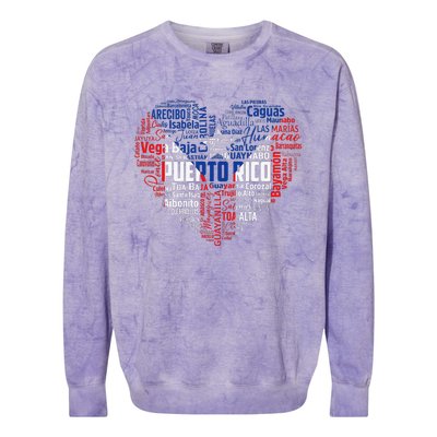 Puerto Rico Cities Flag Puerto Rican roots culture Colorblast Crewneck Sweatshirt