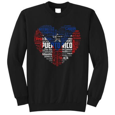 Puerto Rico Cities Flag Puerto Rican roots culture Sweatshirt