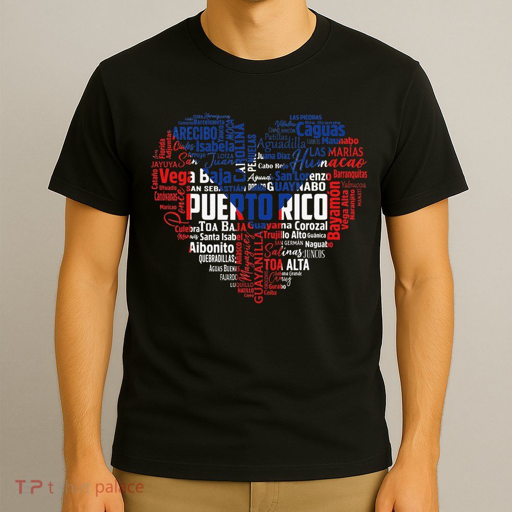 Puerto Rico Cities Flag Puerto Rican roots culture T-Shirt
