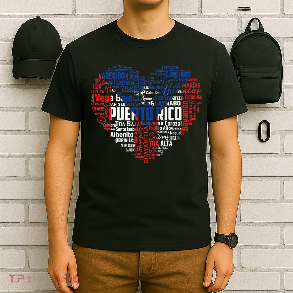 Puerto Rico Cities Flag Puerto Rican roots culture T-Shirt